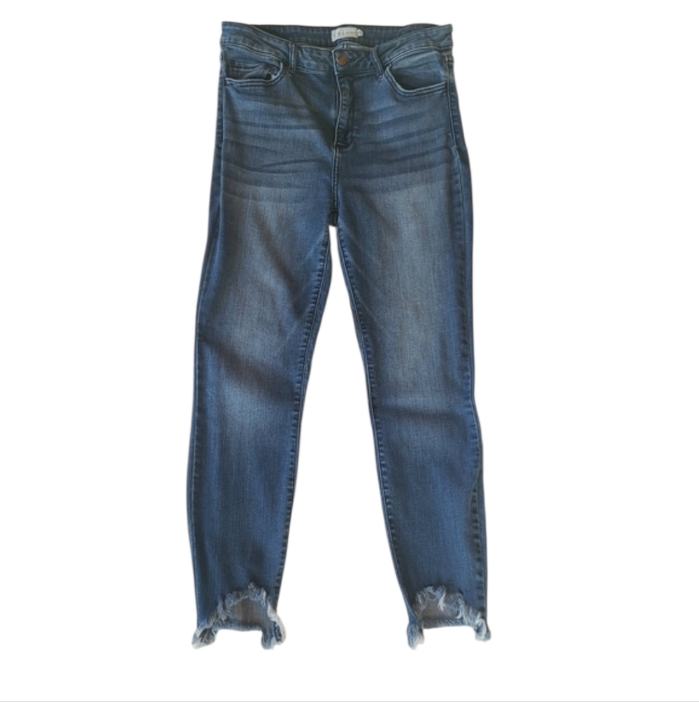 Cello Women's Midnight Blue Frayed Skinny Jeans Size 3